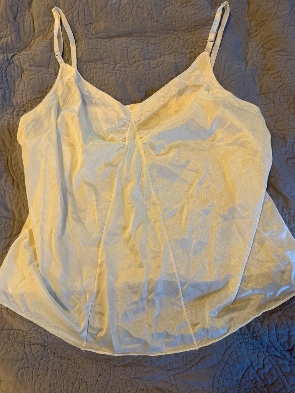 Light Cream Satin Cami Tank Top
